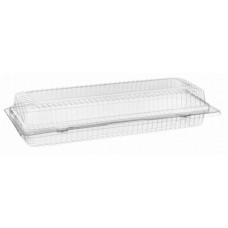 Rectangular container  308*130*65mm hinged lid, transparent OPS