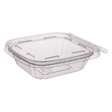 Rectangular container 350ml 145*120*50mm with hermetic lid, ventilation and safety lock, transparent