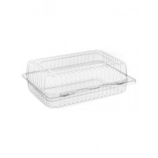 Rectangular container  235*170*70mm hinged lid, transparent RPET